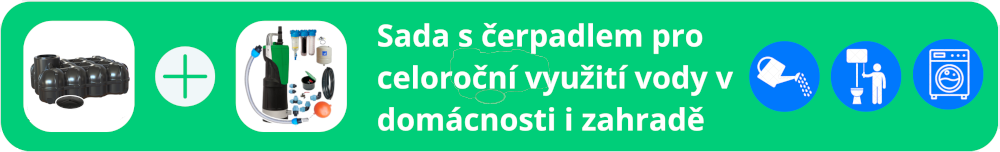Sada nádrže na dešťovou vodu s čerpadlem pro využití v zahradě i domácnosti
