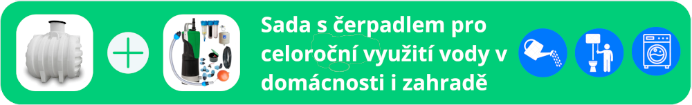 Sada nádrže na dešťovou vodu s čerpadlem pro využití v zahradě i domácnosti