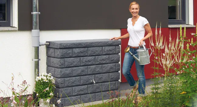 Nadzemní design nádrž Rocky wall dark granite 400 l