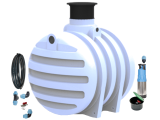 Nádrž na dešťovou vodu Neptun 6000 - sestava s čerpadlem pro zahradu