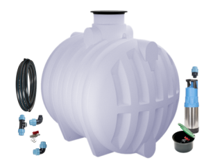 Nádrž na dešťovou vodu Neptun 9500 - sestava s čerpadlem pro zahradu
