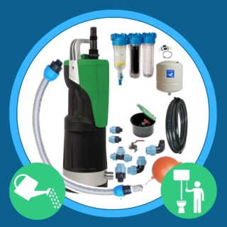 Sada pro využití dešťové vody v zahradě i domácnosti bez automatického dopouštění